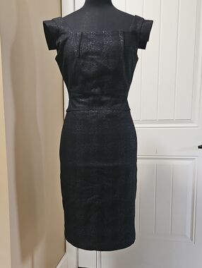 Club Monaco "Meredith" Tweed Wool Sheath Dress 2 In Black/Shimmer